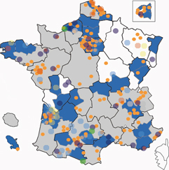Map of agendas 21 in France