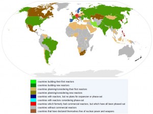 Nuclear world map from Wikipedia (2009)