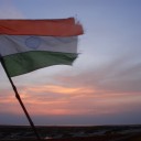 india-flag-sunset