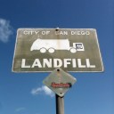 A landfill sign