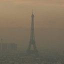 Air pollution in Paris the Eiffel tower